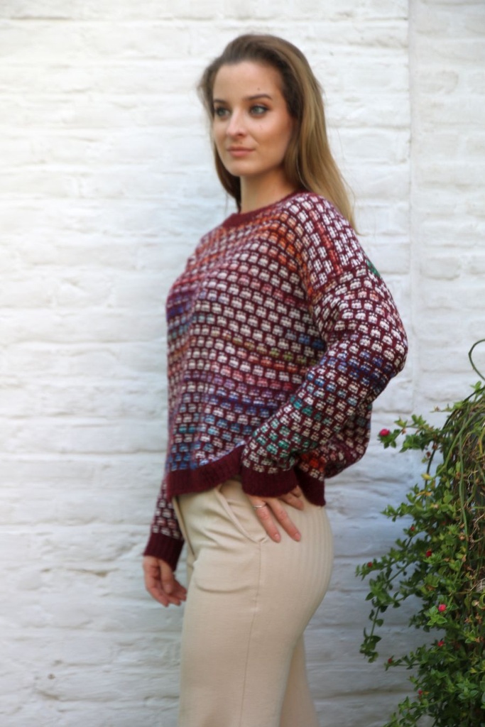 Tricot pull Nola nm26 met verschillende kleuren ronde hals
