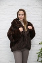Korte jas Maren ecopels met capuchon