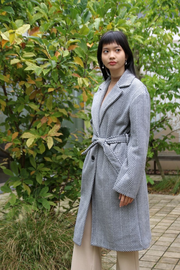 Veste Lyam nm15 grand col pointu et chevrons