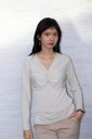 Blouse Nout met v-hals geknoopte twist 