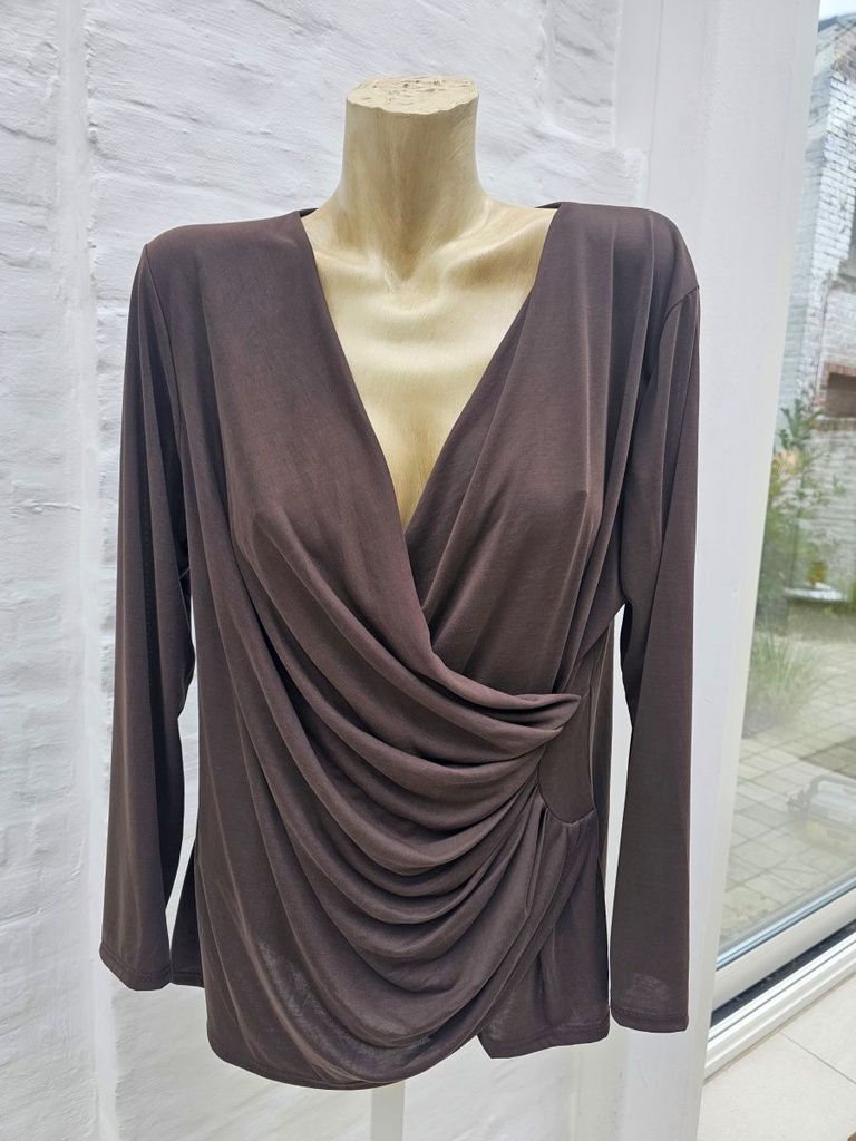Blouse Nadine diepe v-hals drapage