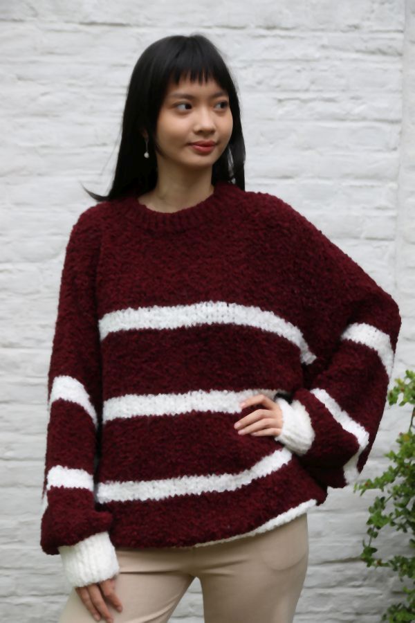 Gestreepte bouclé-pull Mahir nm20