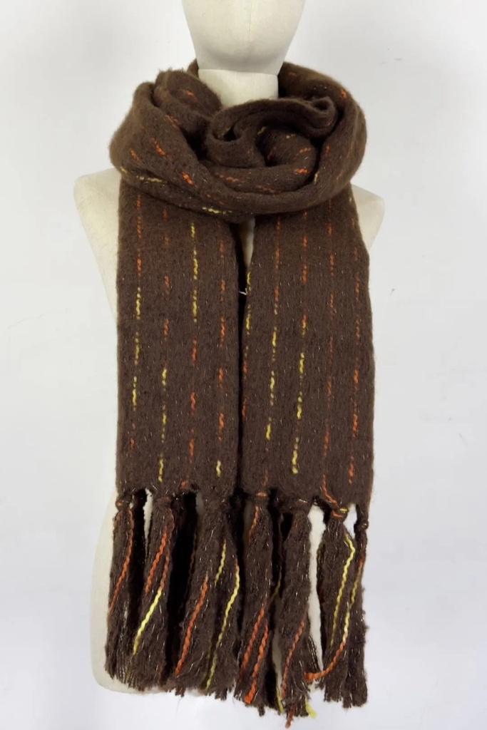 Sjaal Mex stippellijn en grote franjes nm80