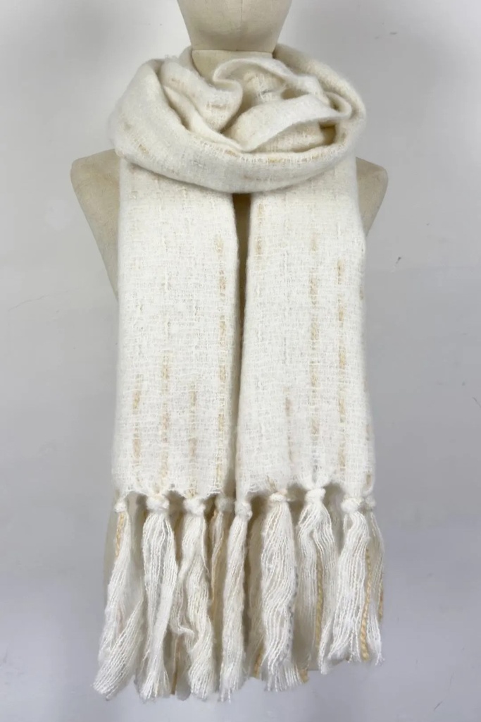 Sjaal Mex stippellijn en grote franjes nm80