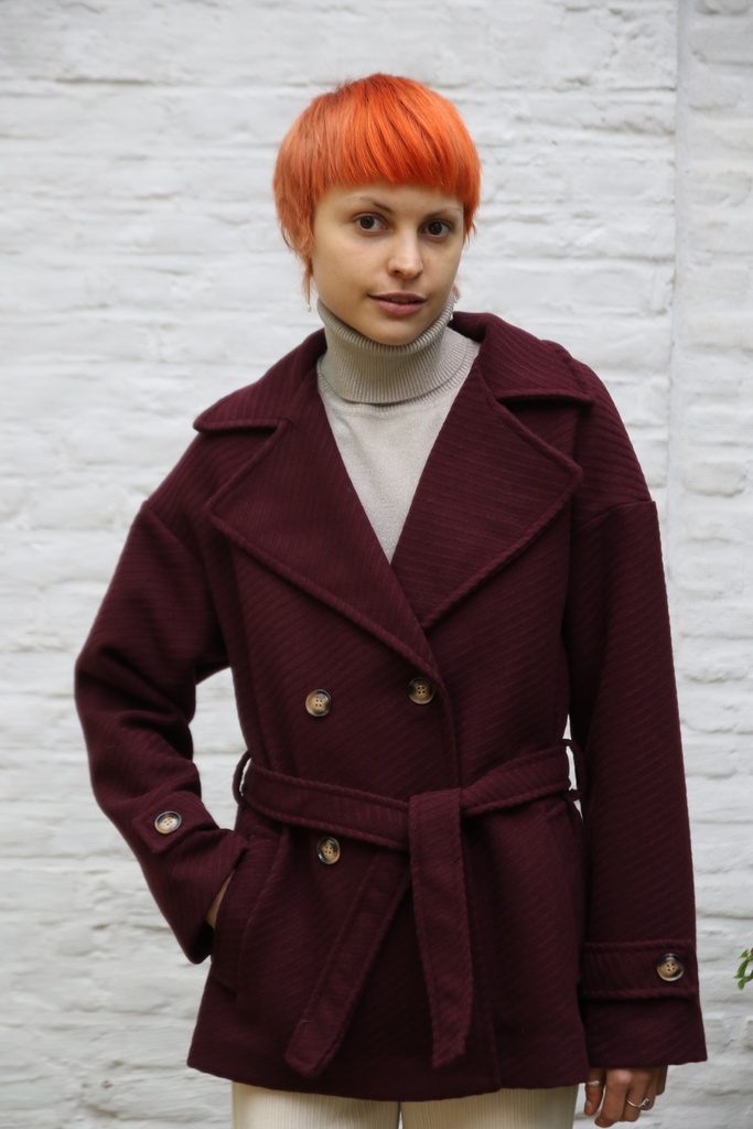 Korte jas 6217 Lizze 20nm grote puntkraag 