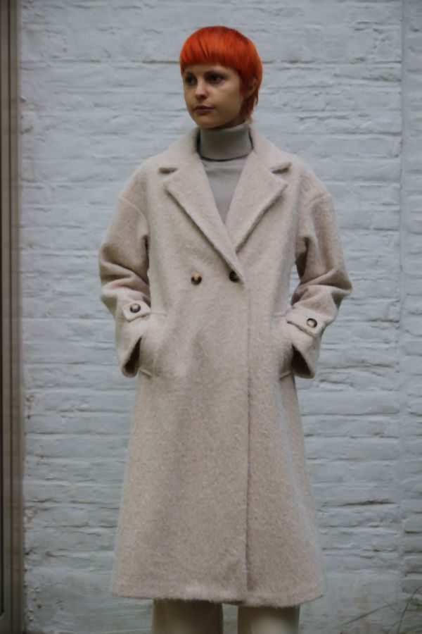 Jas Leonidas reverskraaag gekookte wol look 2 knopen 