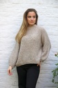 Pull Nine nm30 in boucléstof 3/4 mouwen ronde hals