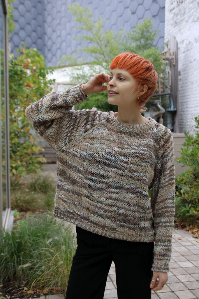 Pull bouclé doublé ton sur ton Layla