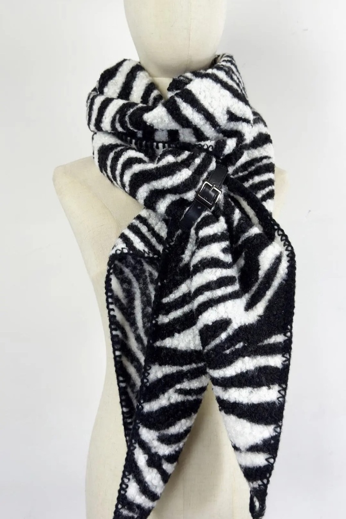 Sjaal Nicole nm100 bouclé tijgerprint