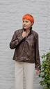 Nicolas korte jacket eco leer ritssluiting