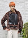 Korte jas Noella in eco pels en eco leer met gesp