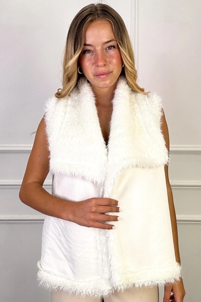 Suede gilet Micah met ecopels details