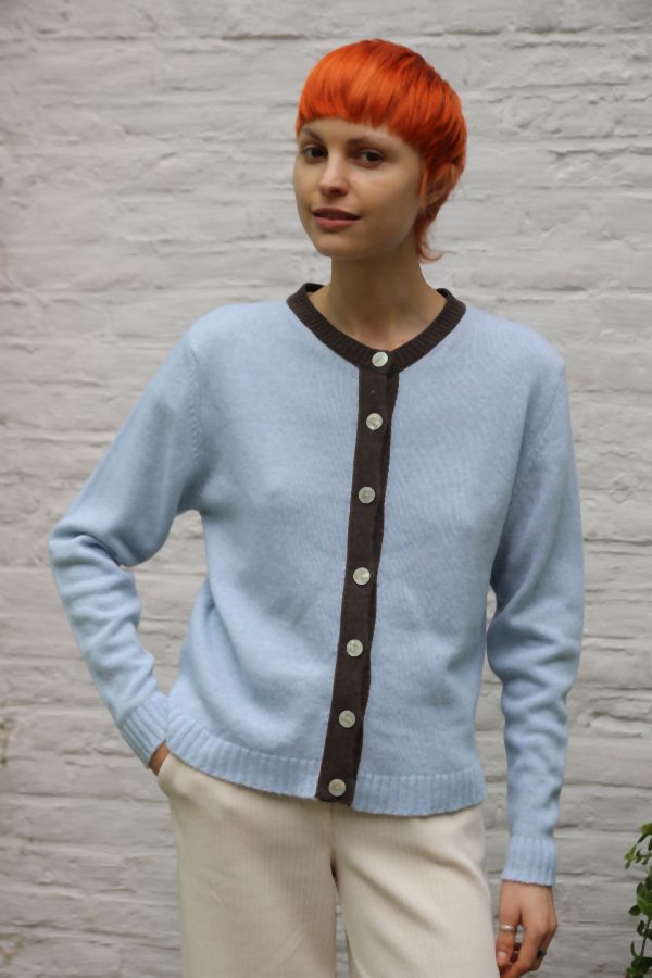 Cardigan Marije met anderskleurige boord nm80