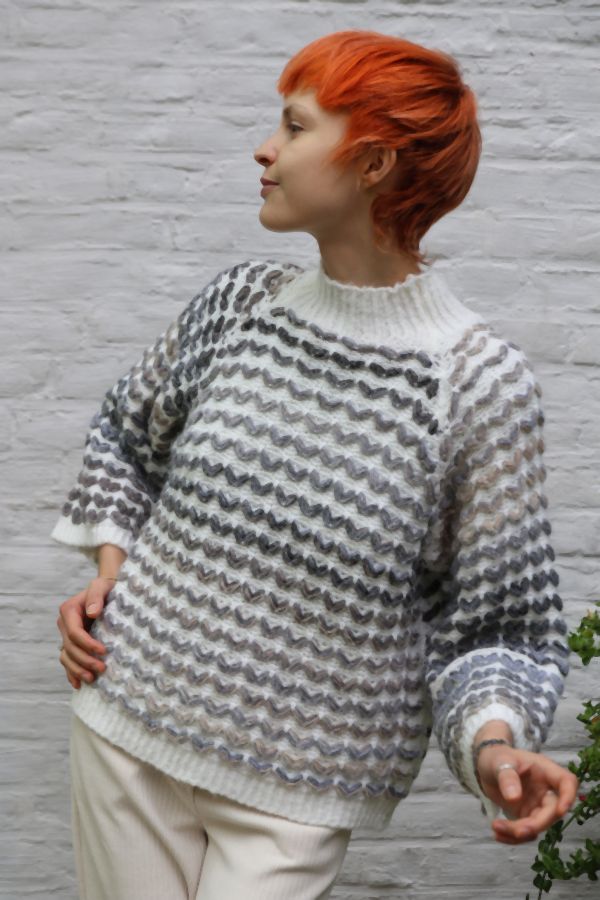 Pull Millie met doorgeweven golfpatroon nm46