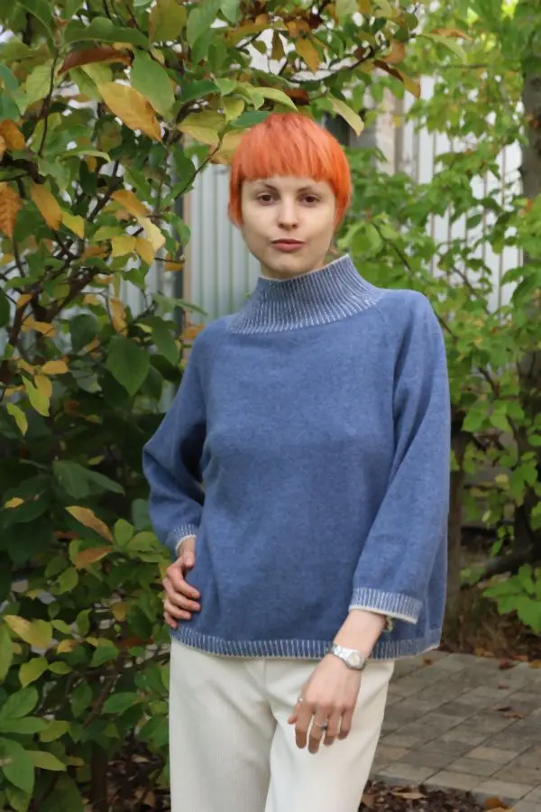 Pull Owen nm100 geribd wol opstaande kraag  