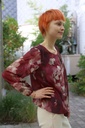 Blouse Lucille bloemenprint open hals 3 springplooien 