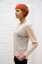 Blouse Nilay glamy velours op netstof ronde hals