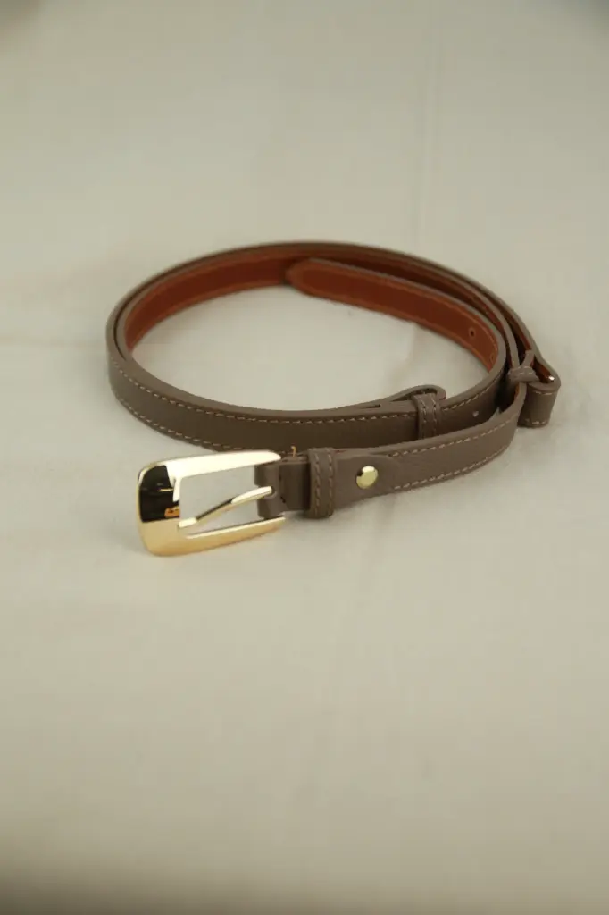 Lederen riem Pien nm100 2cm metaalcoating langwerpige vergulde gesp gestikt Italiaans kalfsleder 