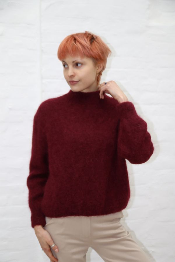 Pull Pippa nm55 zacht geribde kraag alpaca en mohair
