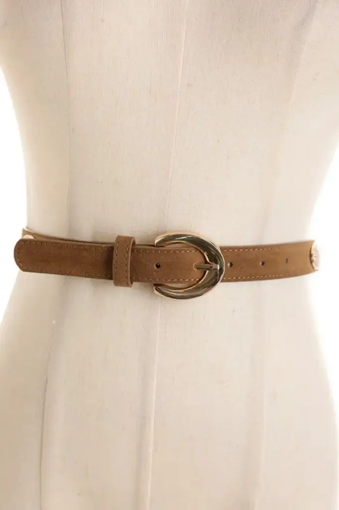 Riem Puk gouden gesp pu ronde en ovale accenten