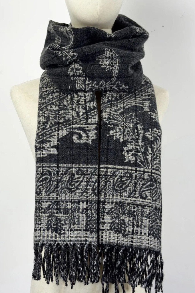 Sjaal Novan nm100 print met fransjes