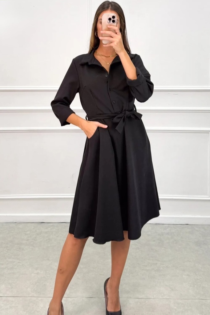 Jurk Petrus nm18 fashionable hemdjurk met taillebinder 