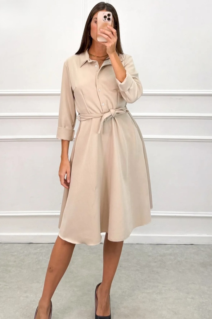 Jurk Petrus nm18 fashionale hemdjurk met rok en strik