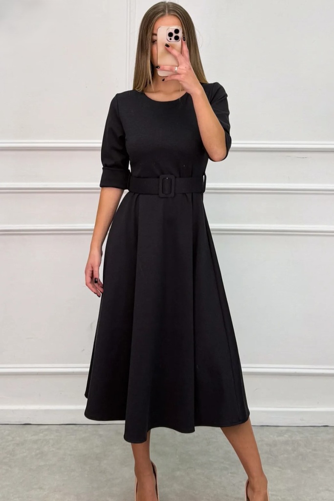 Lange jurk Pola nm42 brede riem 