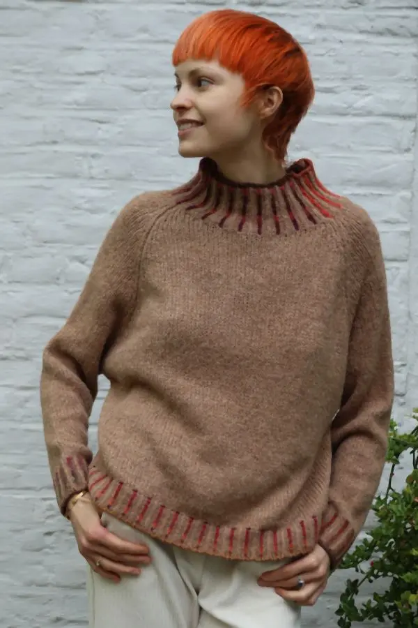 Pull Maan opstaande gestreepte kraag en boord nm26