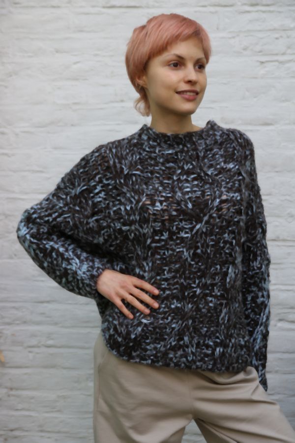 Pull Natasha nm26 bicolor ronde hals lange mouwen