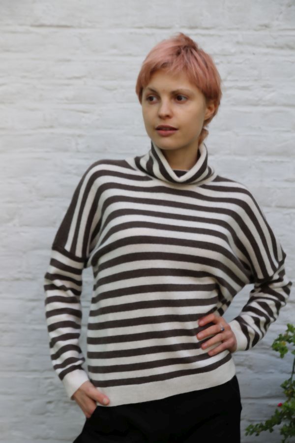 Pull Neda nm80 gestreepd bicolor opstaande kraag