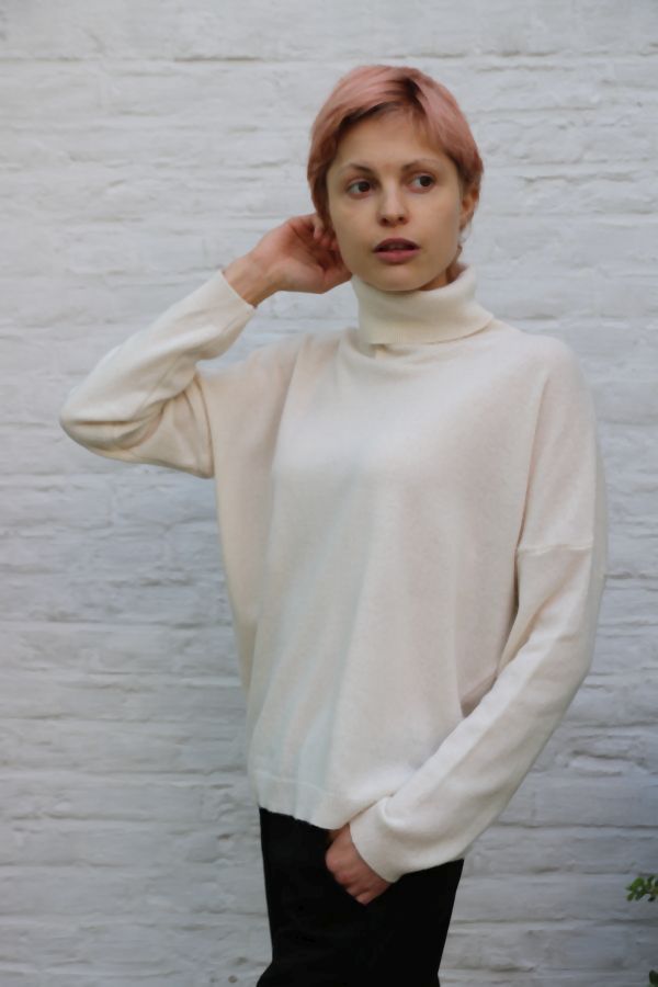 Tricot pull Nida nm80 opstaande kraag lange mouwen