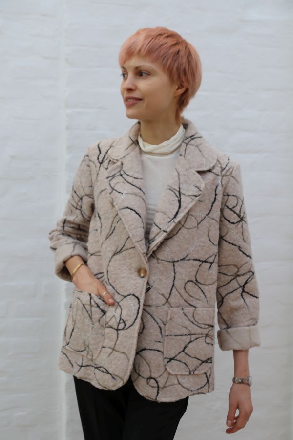 Vest Lester reverskraag 2 zakken 1 knop in been wol look