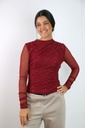 T-shirt Leela nm43 opstaande kraag linker schouder drapage 