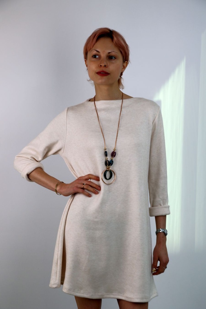 Tricot jurk Lenora nm48 boothals dikkere viscose jersey 