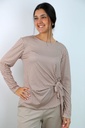 T-shirt Linnea bollenprint gedrapeerd linkerkant geknoopt