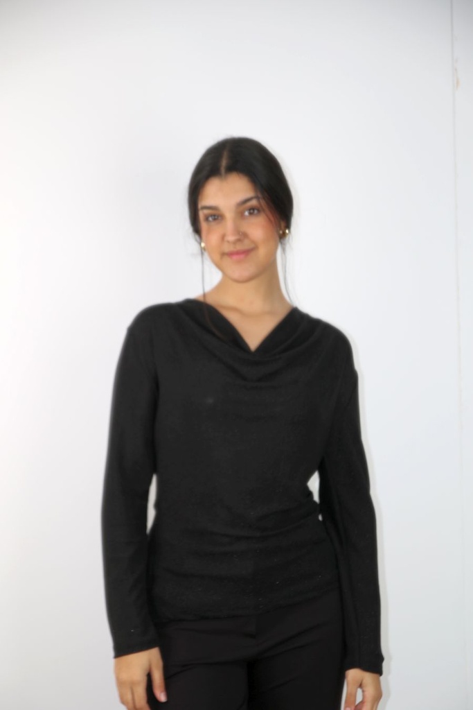 Glamy t-shirt Lyke nm40 lurex drapagekraag