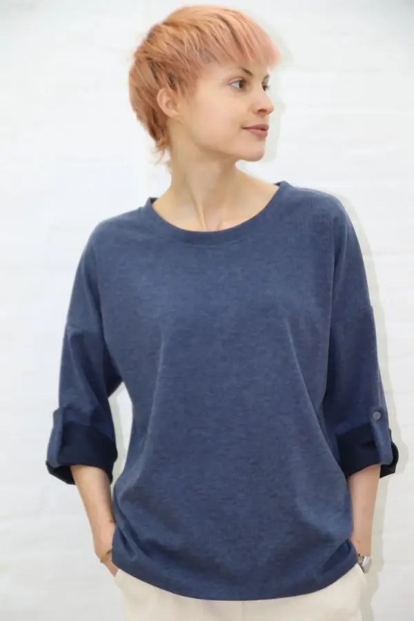 Pull Mies met opgestroopte mouw nm28