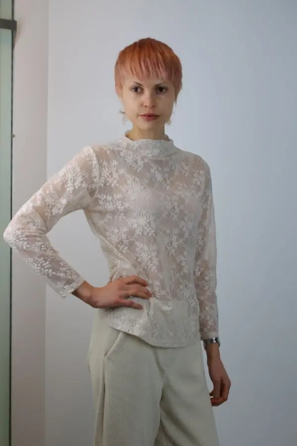 Transparant kanten t-shirt Madelon