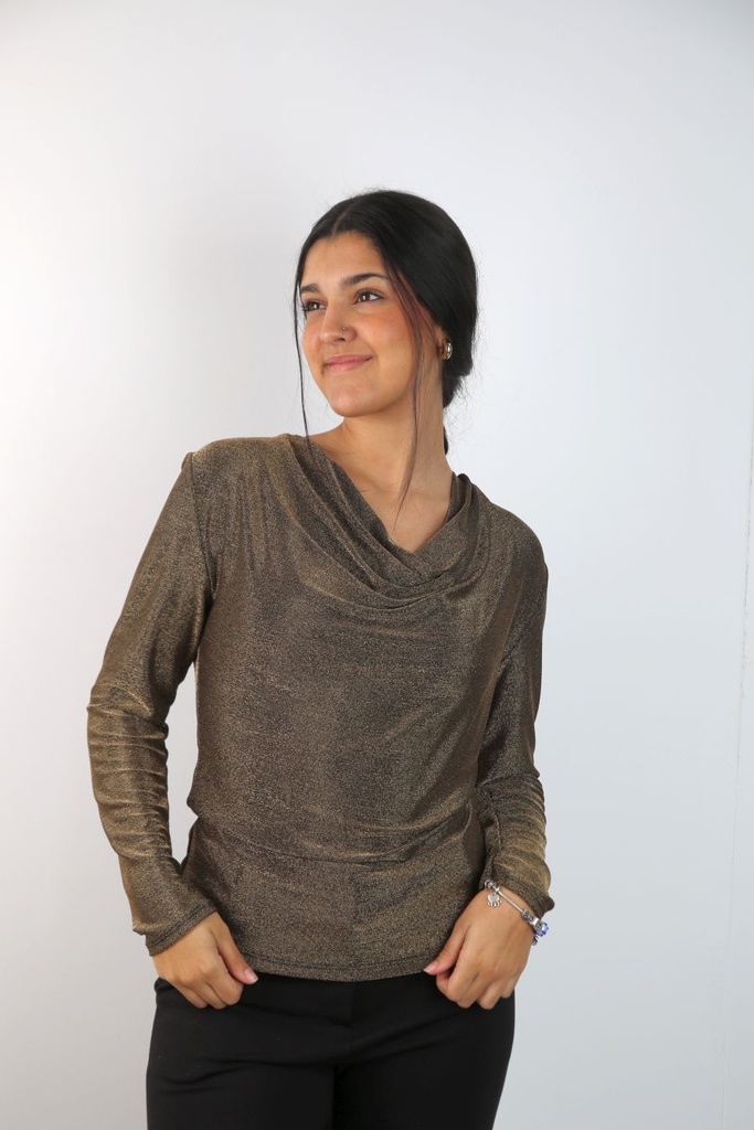 Glamy t-shirt Lyke nm40 lurex drapagekraag