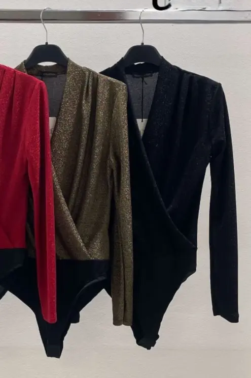 Glamy lurex body Lenz nm40 gekruiste V-hals 