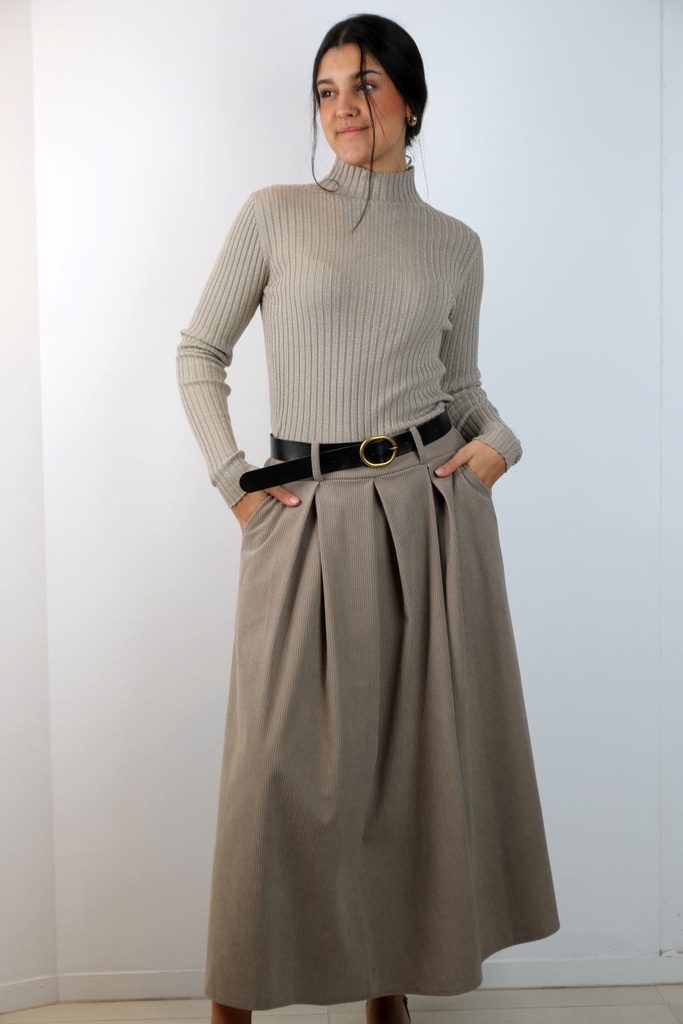  Klokrok Leif 3 springplooien medium geribd 