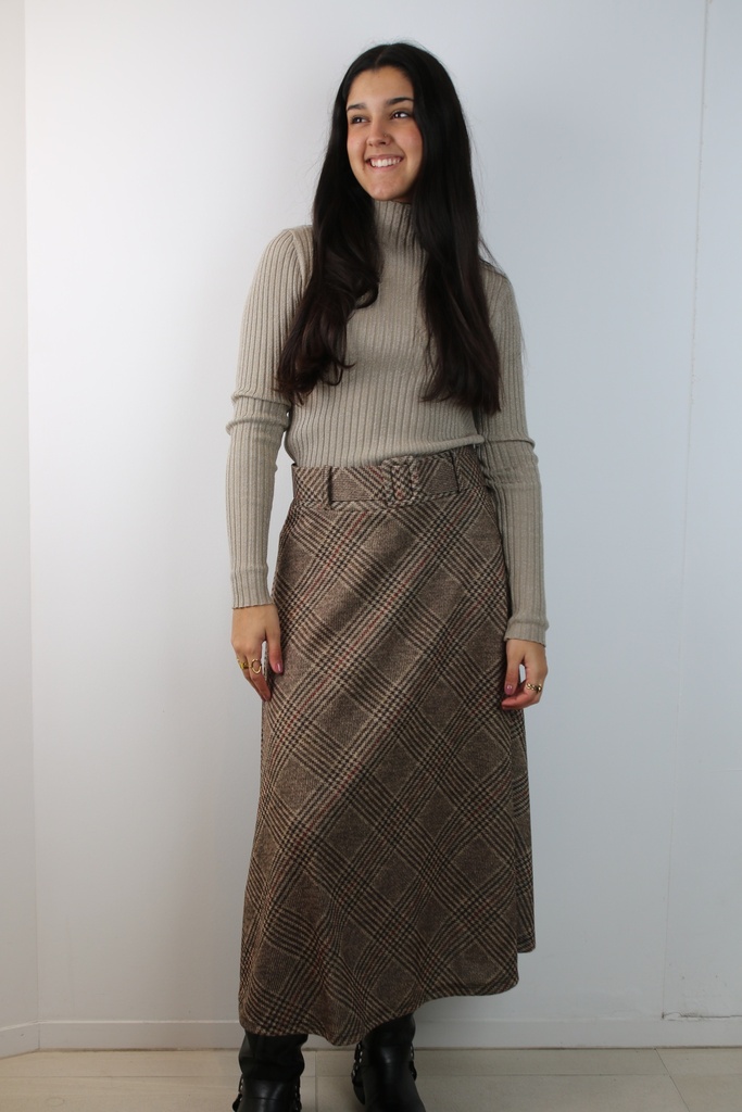 Lennart 52686 Schotse diagonale ruit klokrok stoffen tailleriem rechthoek gesp