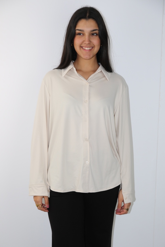Jersey blouse Leonoor nm20 viscose jersey polokraag 