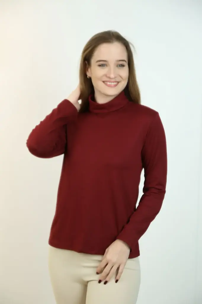 T-shirt Michel lange mouw en rolkraag