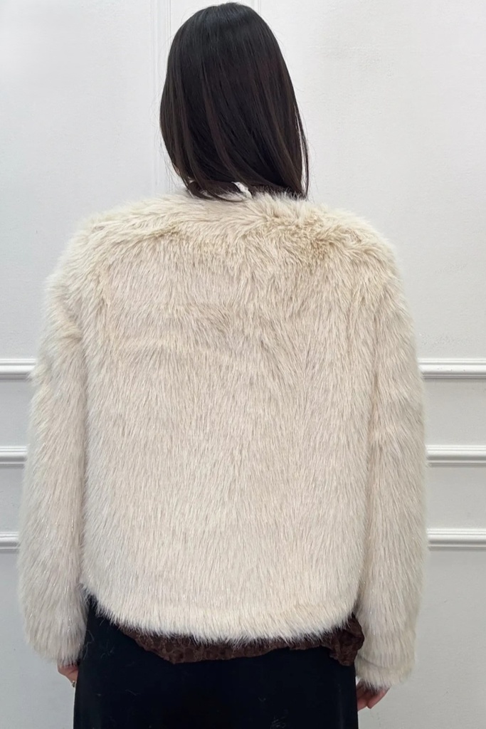 Larisa nm65 eco ijsberenpels kraagloze V-hals