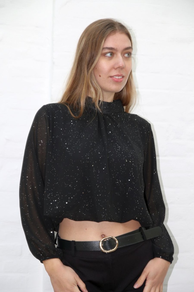 Linsy 1227 nm43 opstaande kraag kort gepofte zoom en manchet 