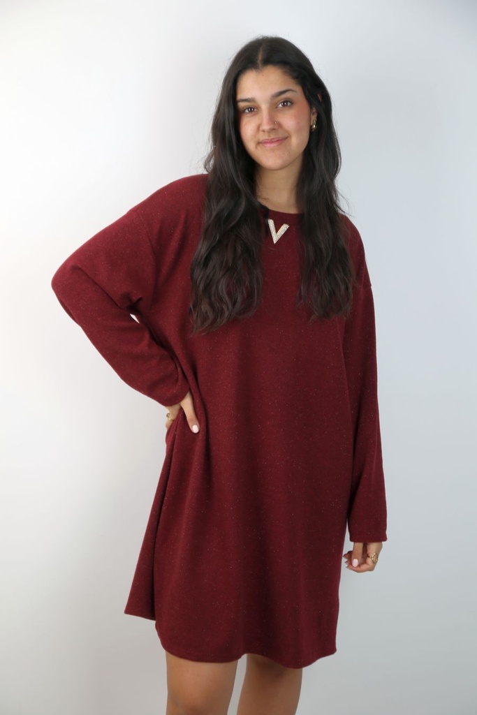 Tricot Phoebe nm5 open kraag glitter gulden, diamanten embleem (V)