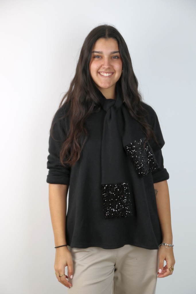 Pull Petra nm95 open hals en sjaal met pajetten