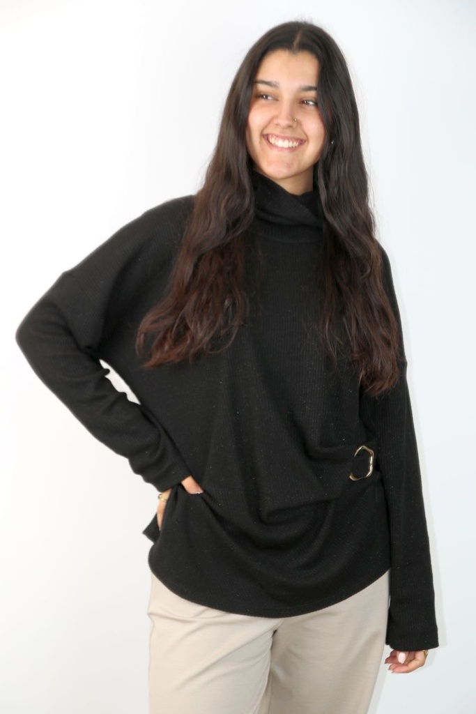 Pull Paulina nm95 glitter afhangende colkraag drapage gulden gesp